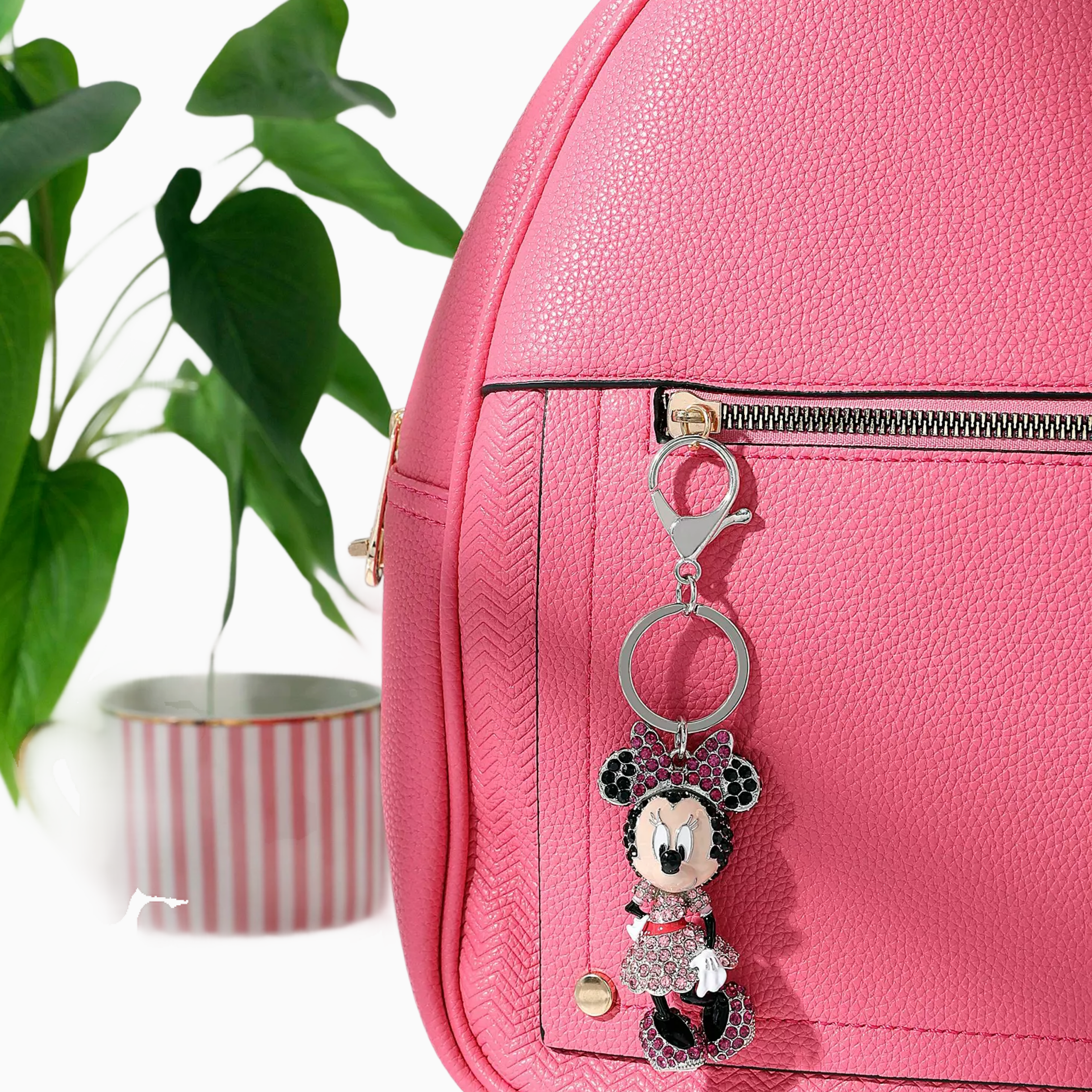 DISNEY® Minnie Mouse Crystal Pave Bag Charm Keychain