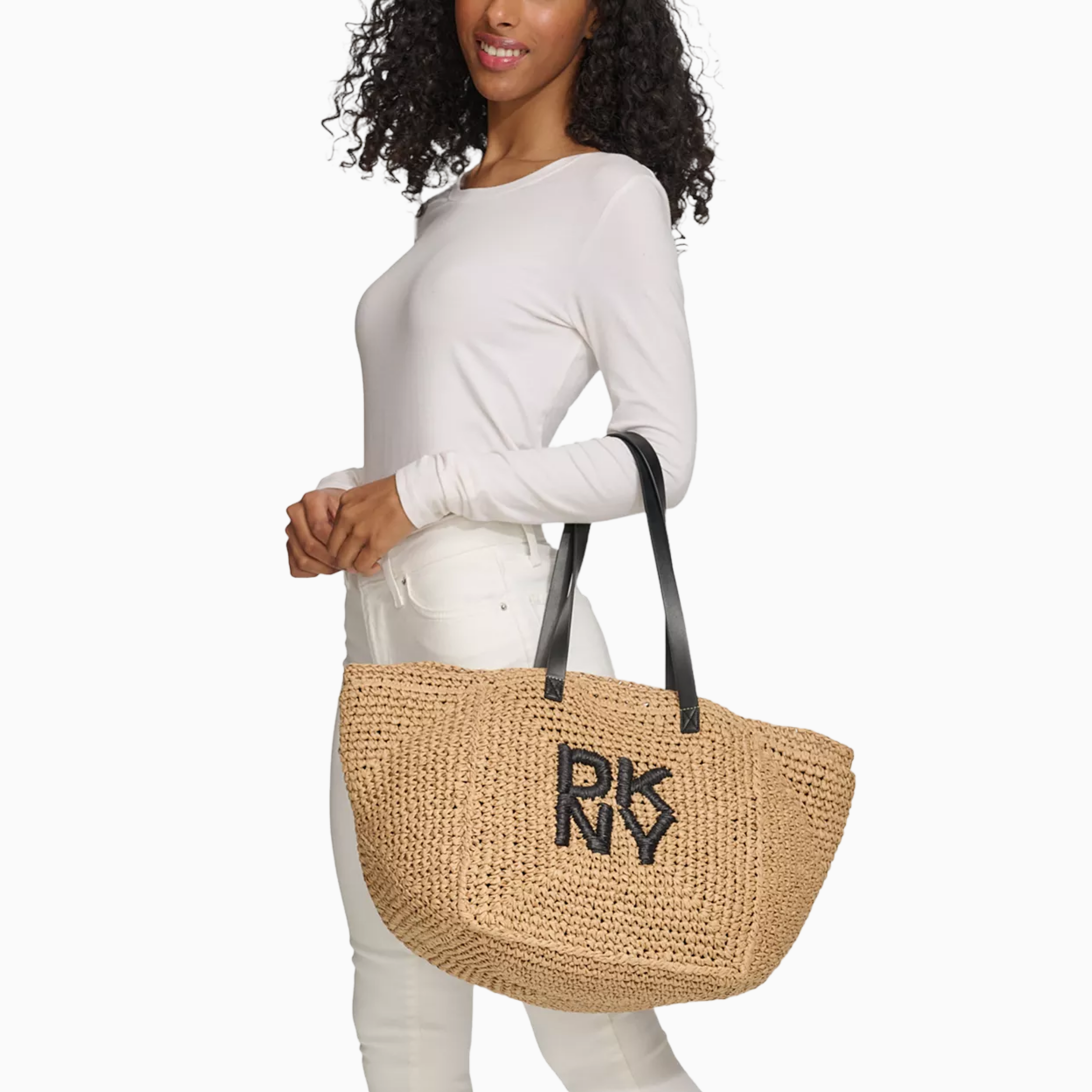 DKNY Paloma Woven Large Tote Handbag