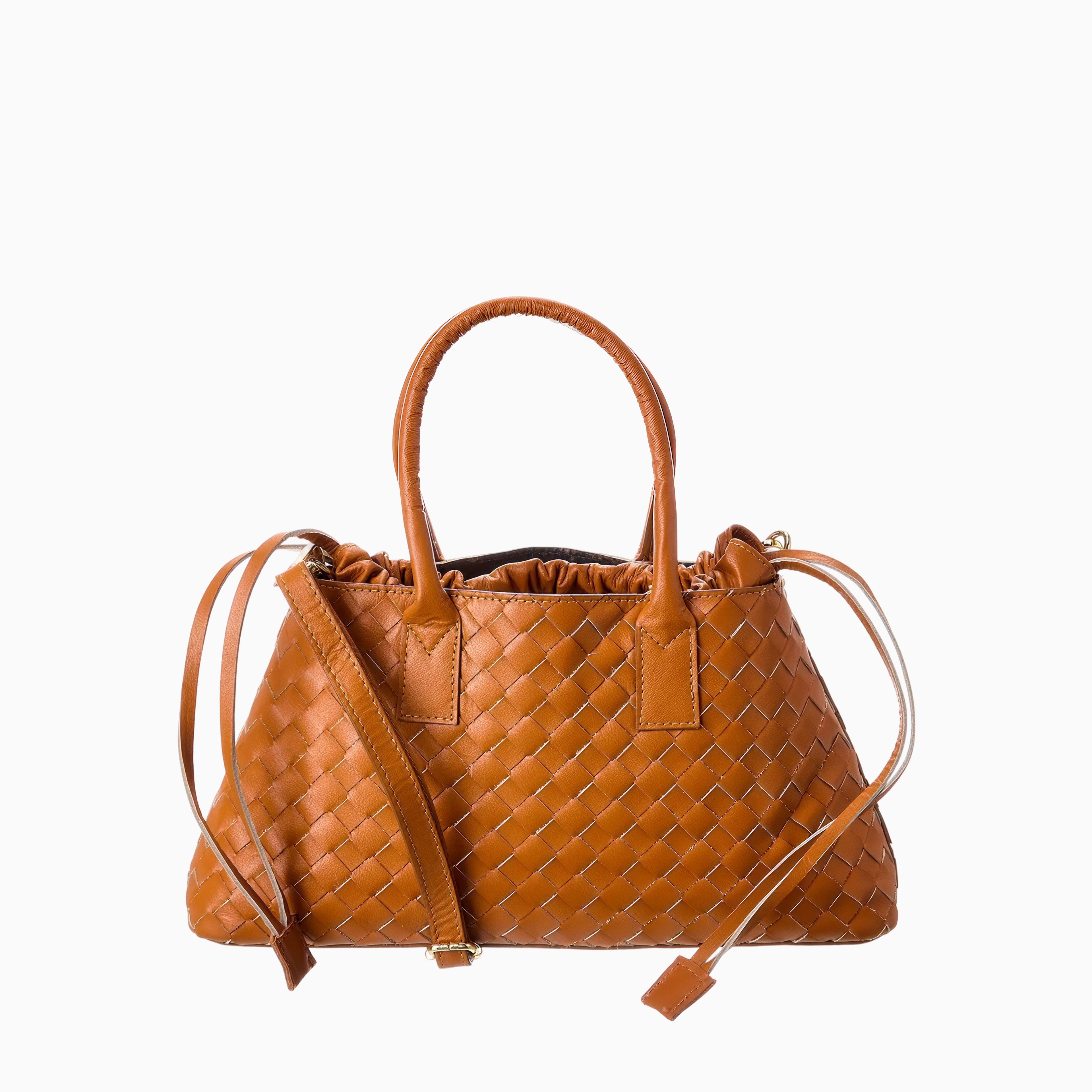 ISABELLA ROSETTI Roberta Leather Woven Tote