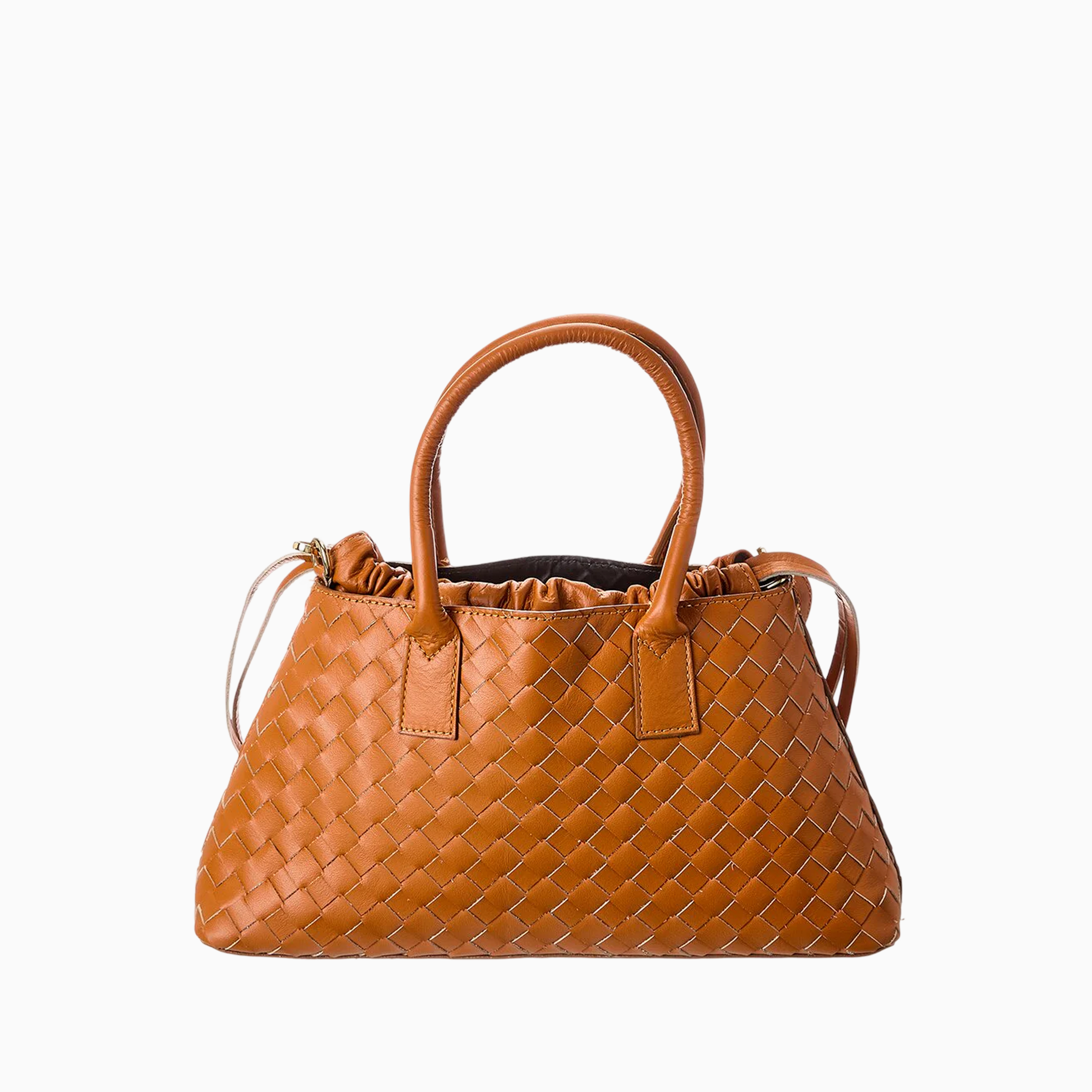 ISABELLA ROSETTI Roberta Leather Woven Tote