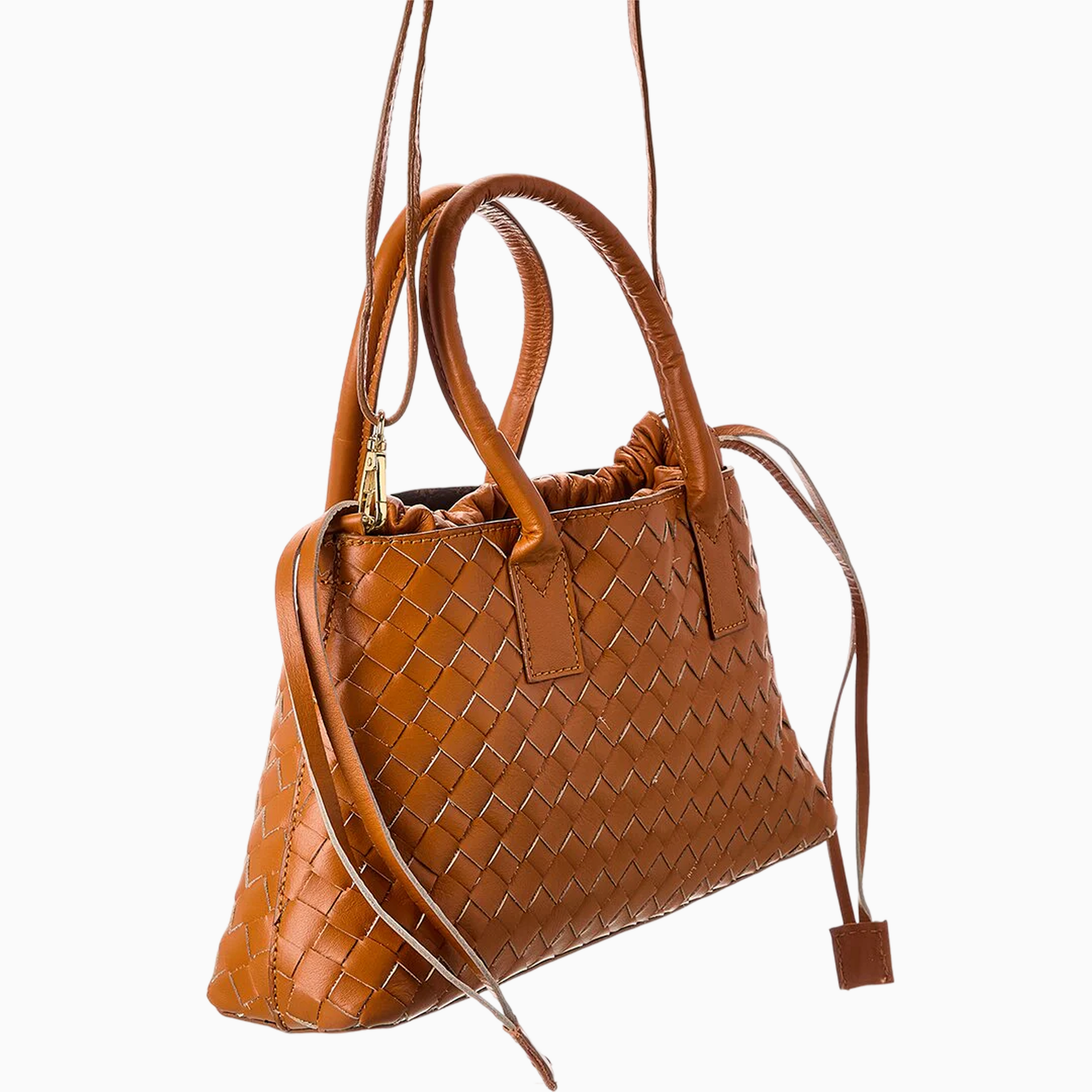 ISABELLA ROSETTI Roberta Leather Woven Tote