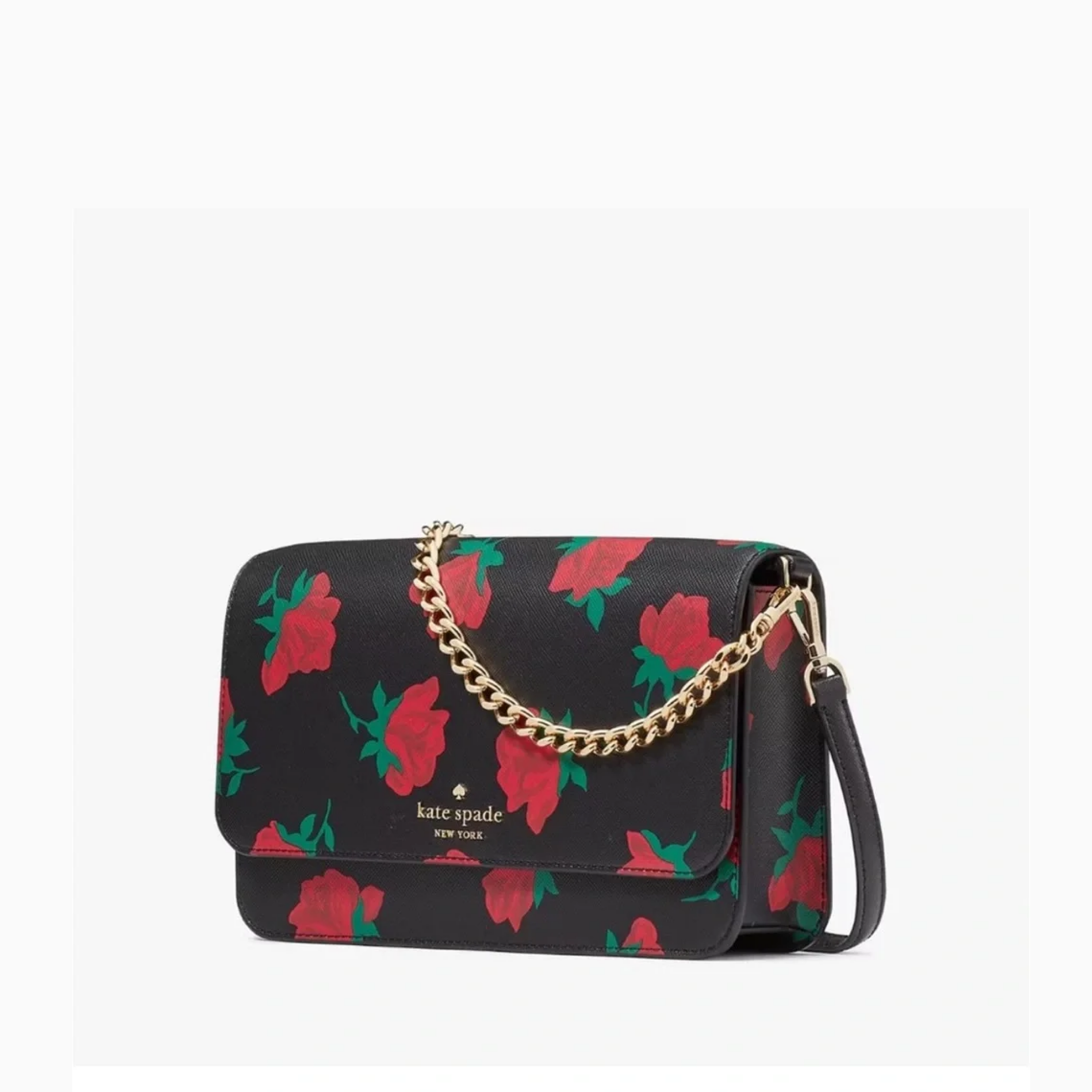 KATE SPADE Madison Rose Toss Printed Small Flap Crossbody Bag
