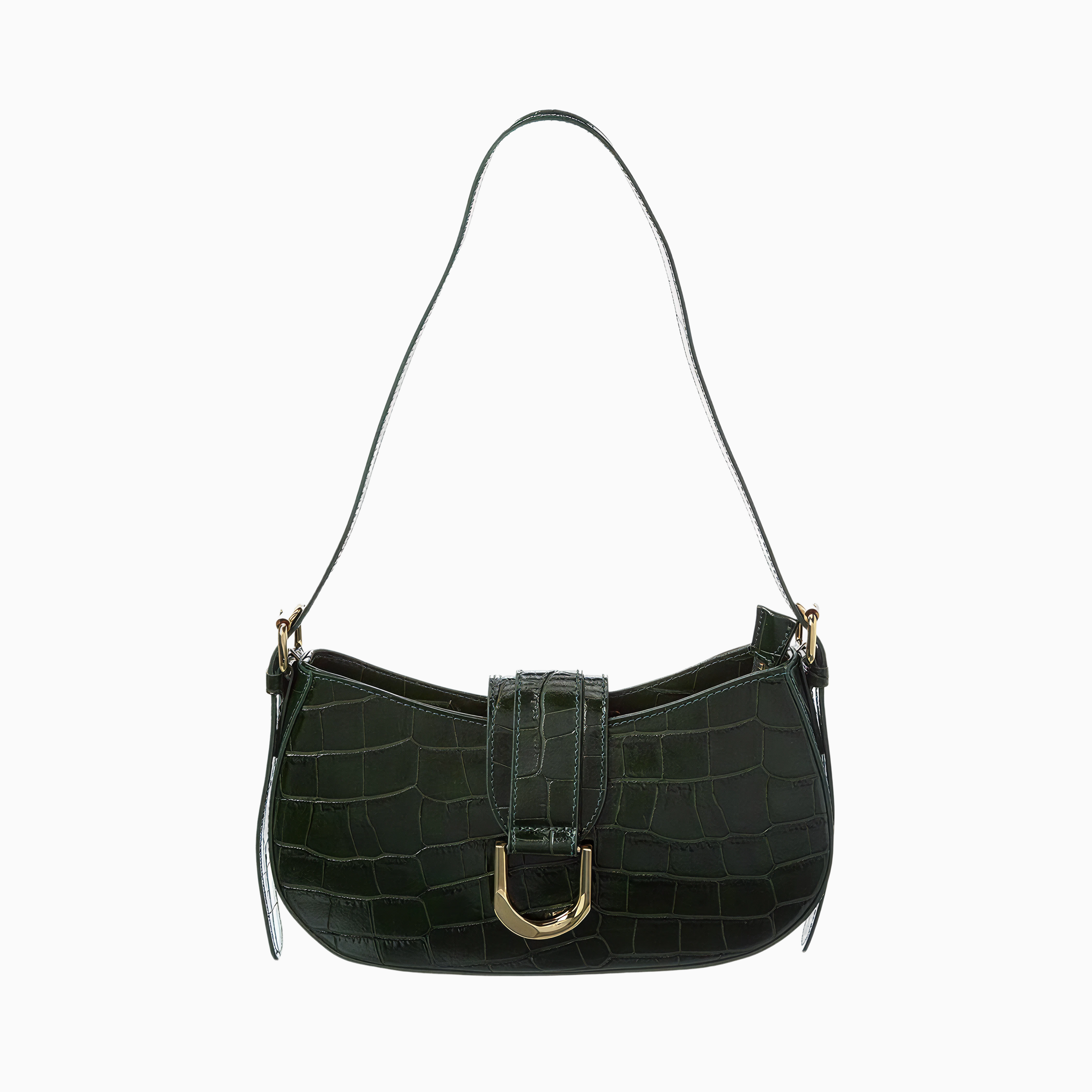 PERSAMAN NEW YORK Croc-Embossed Leather Shoulder Bag