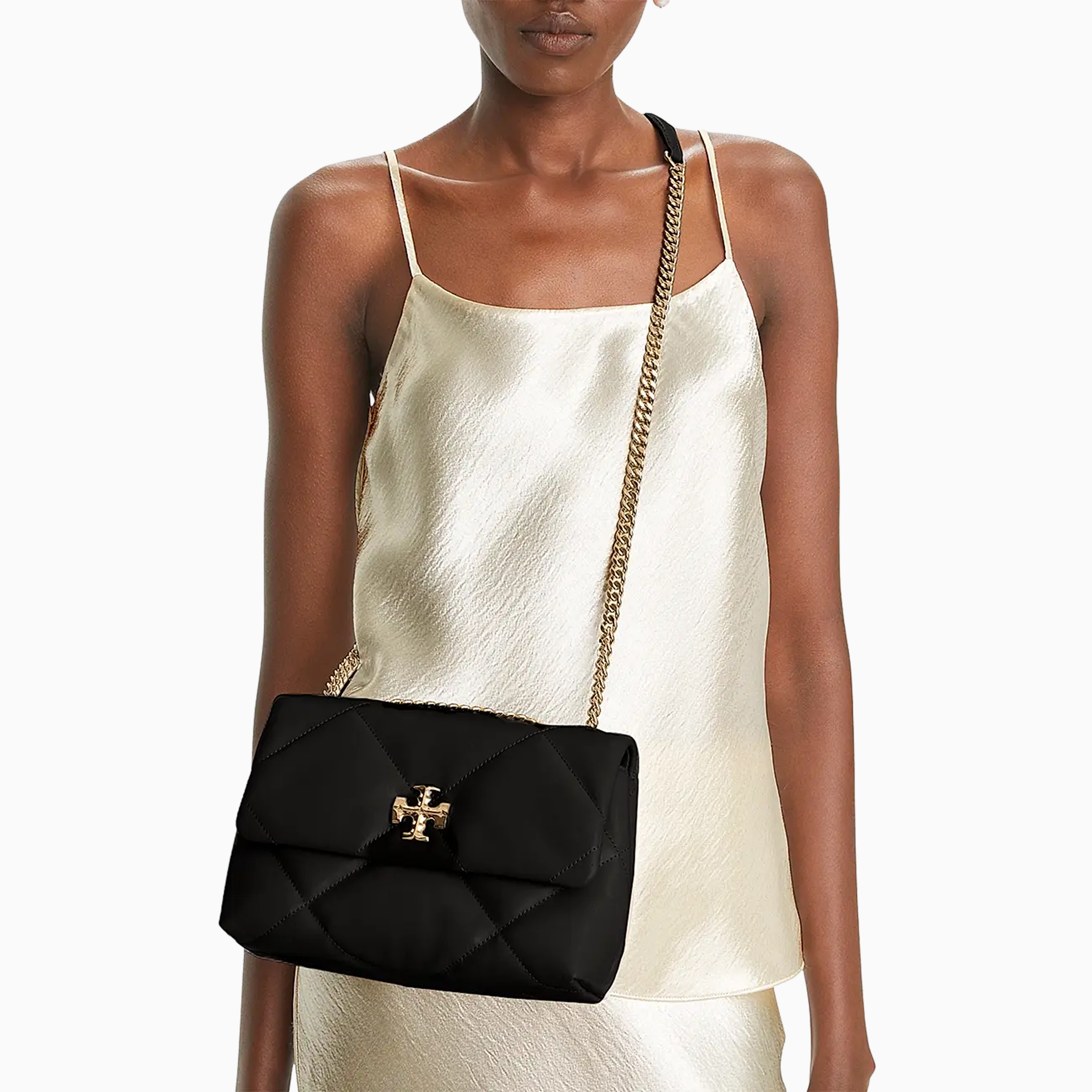 TORY BURCH Small Kira Diamond Quilted Leather Shoulder Bag