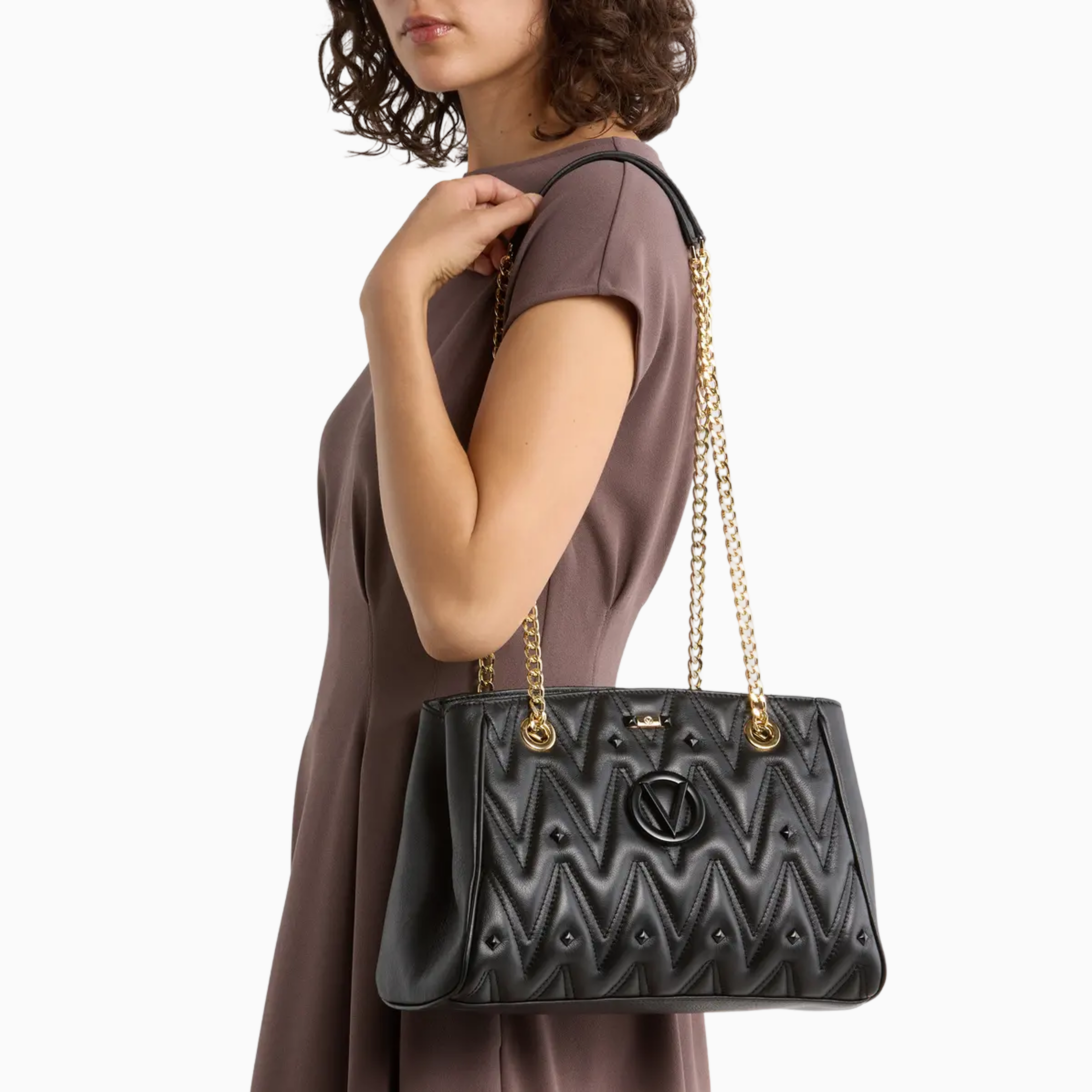 VALENTINO By MARIO VALENTINO Angelina Diamond Leather Shoulder Bag