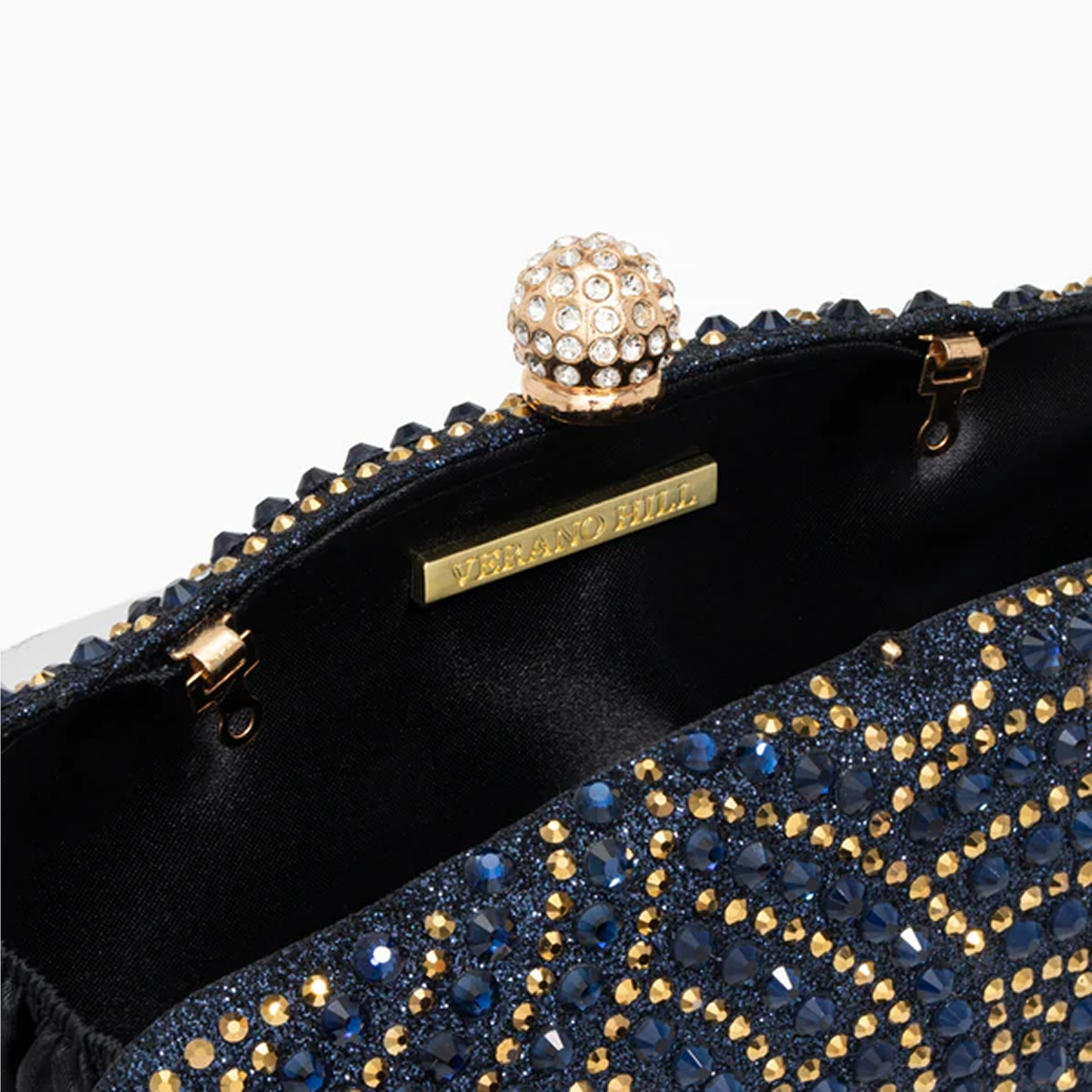 VERANO HILL Noire Radiance Clutch Bag with Chain