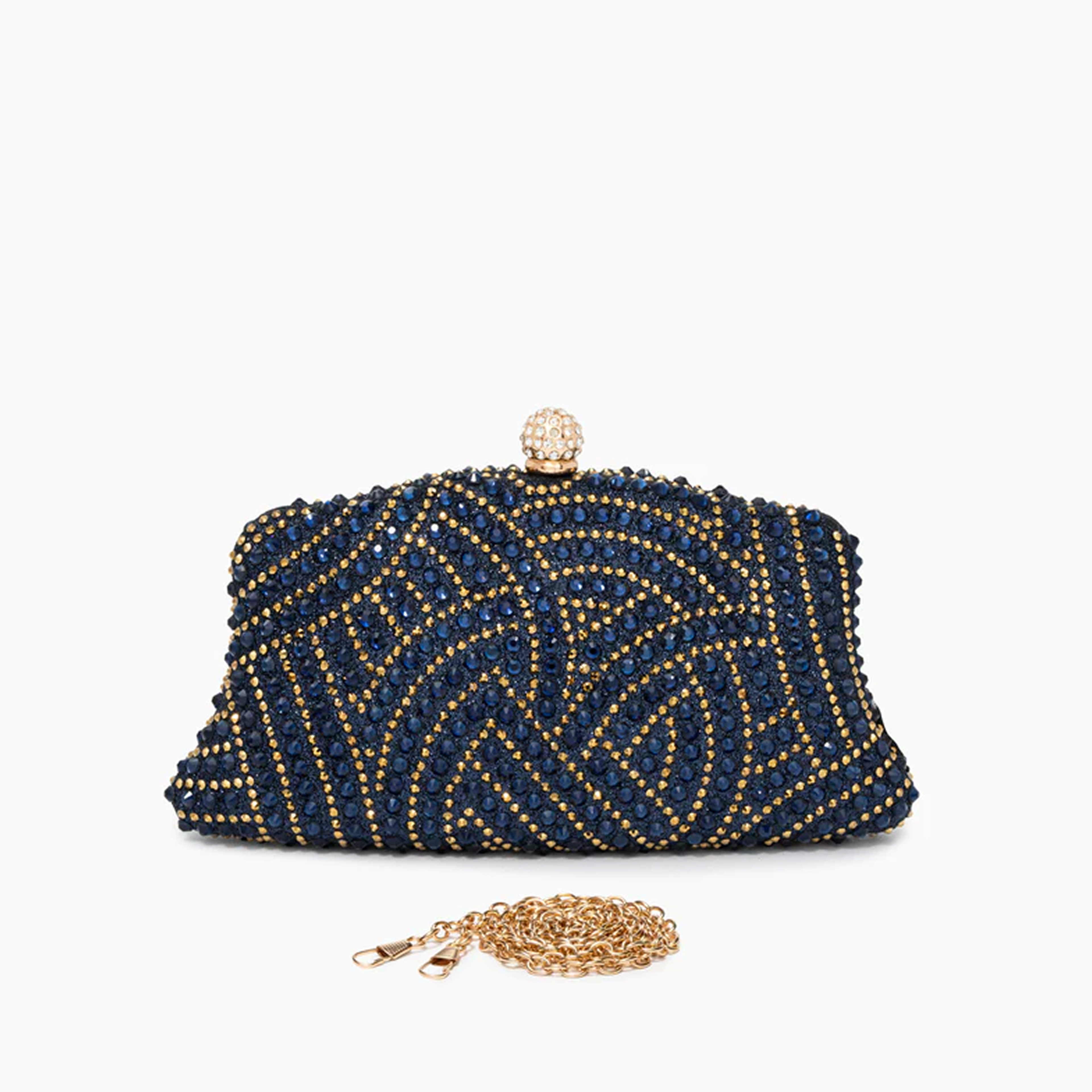 VERANO HILL Noire Radiance Clutch Bag with Chain