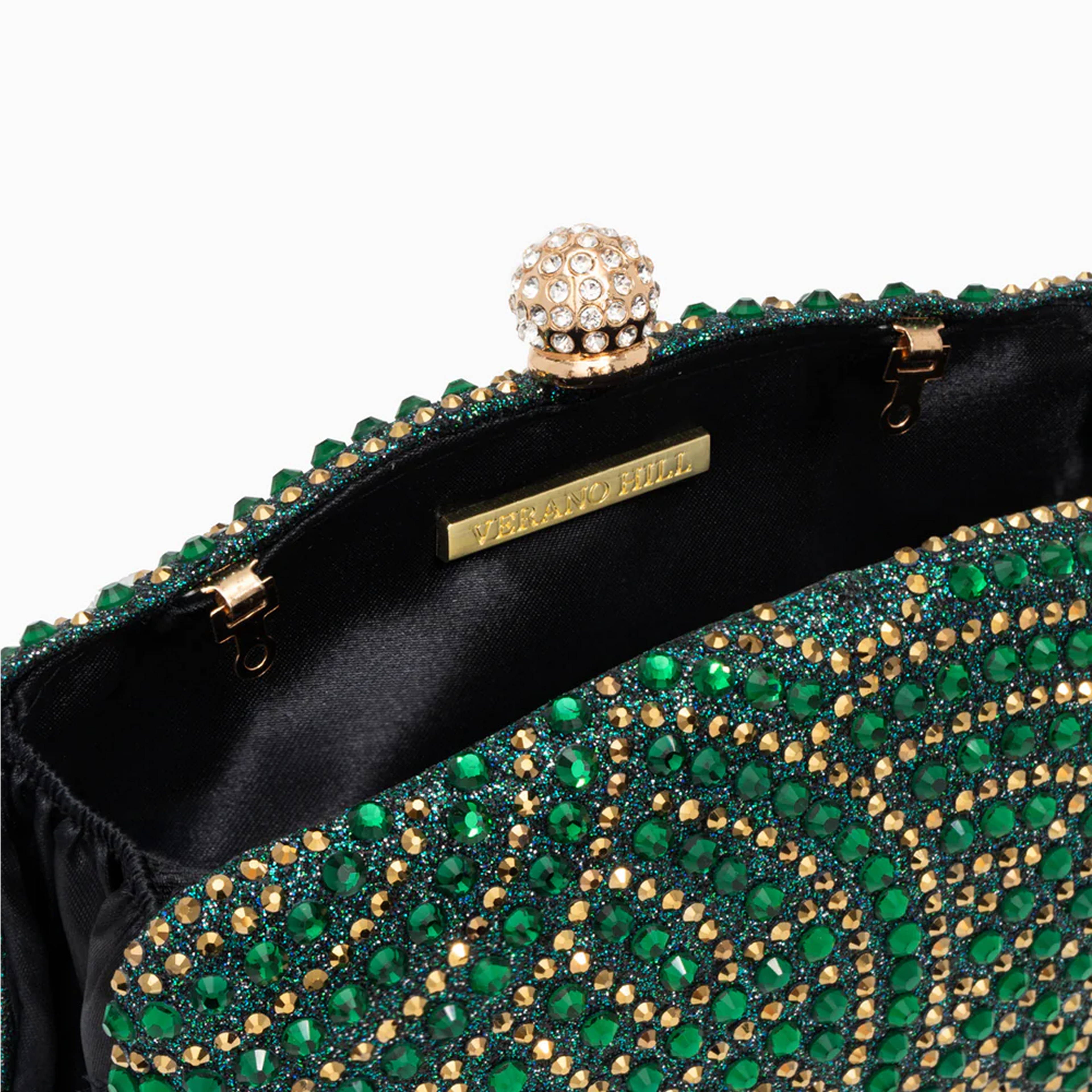 VERANO HILL Noire Radiance Clutch Bag with Chain