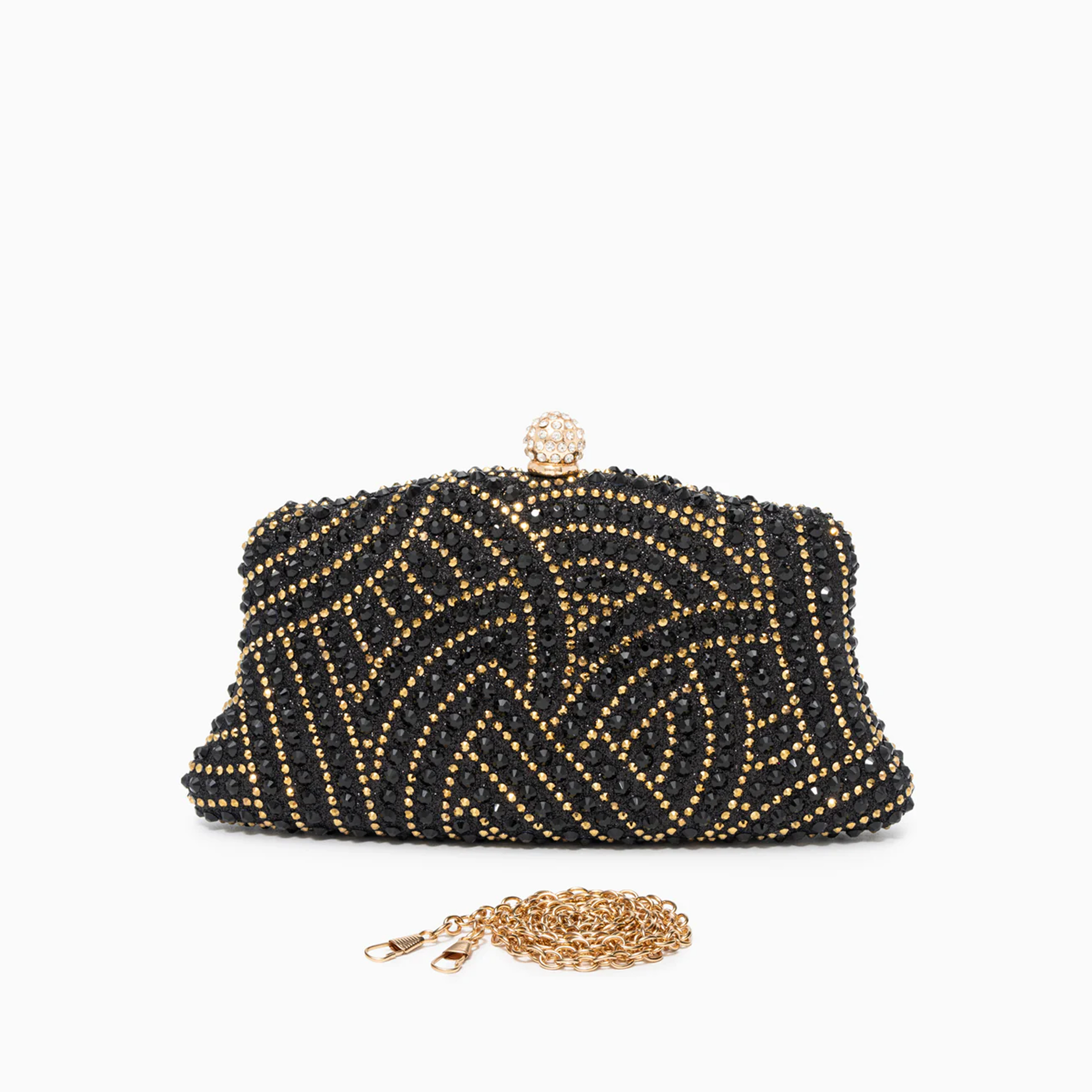 VERANO HILL Noire Radiance Clutch Bag with Chain